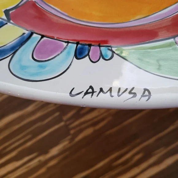 La Musa MCM Ceramic Hand Painted Fish Platter - Picture 15 of 16